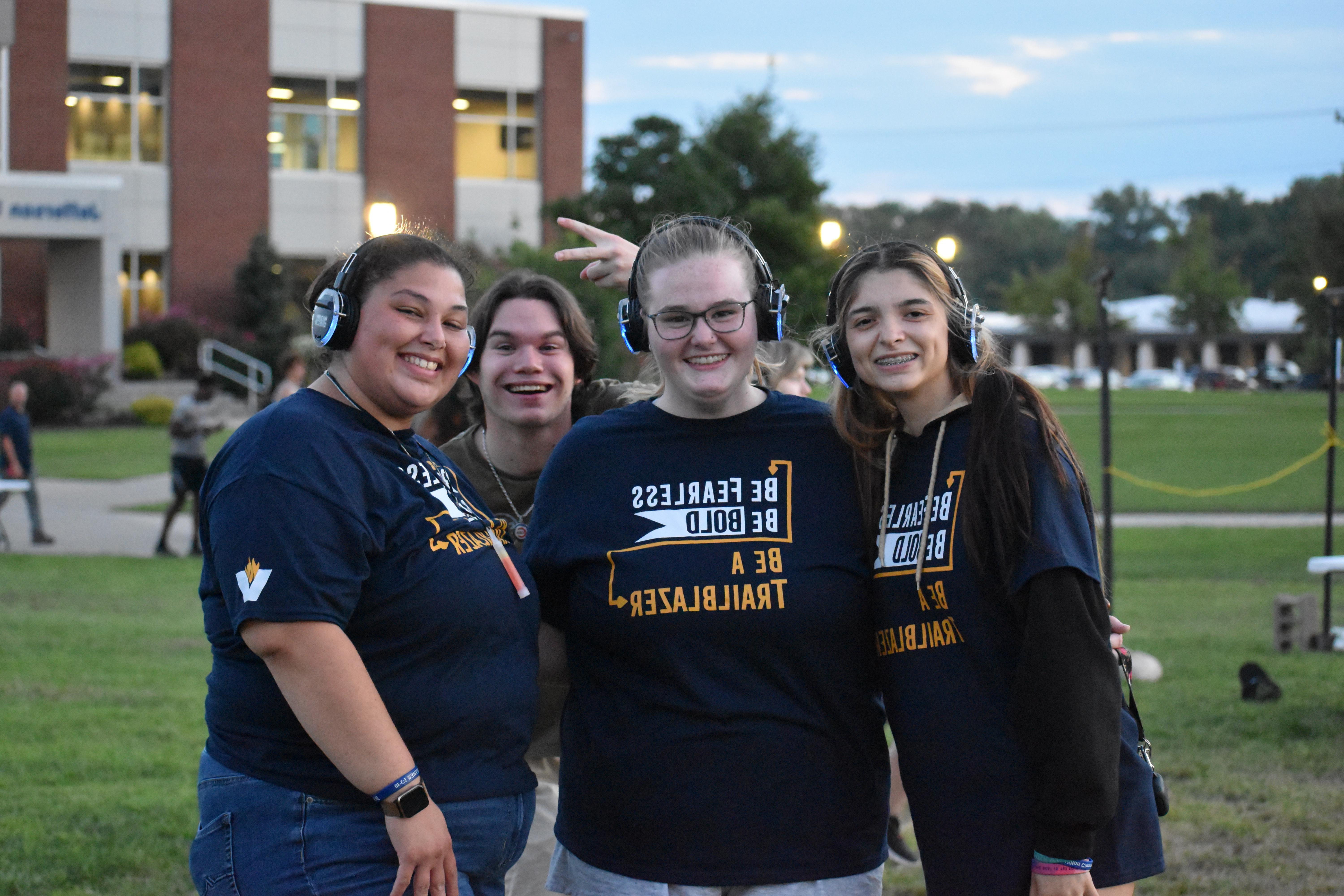 A group of students posing for a photo at Jefferson Student Union